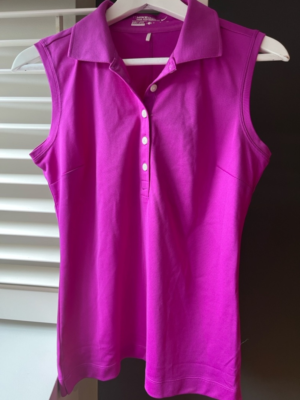 Nike Golf Sleeveless Polo Tank in Bright Fuchsia